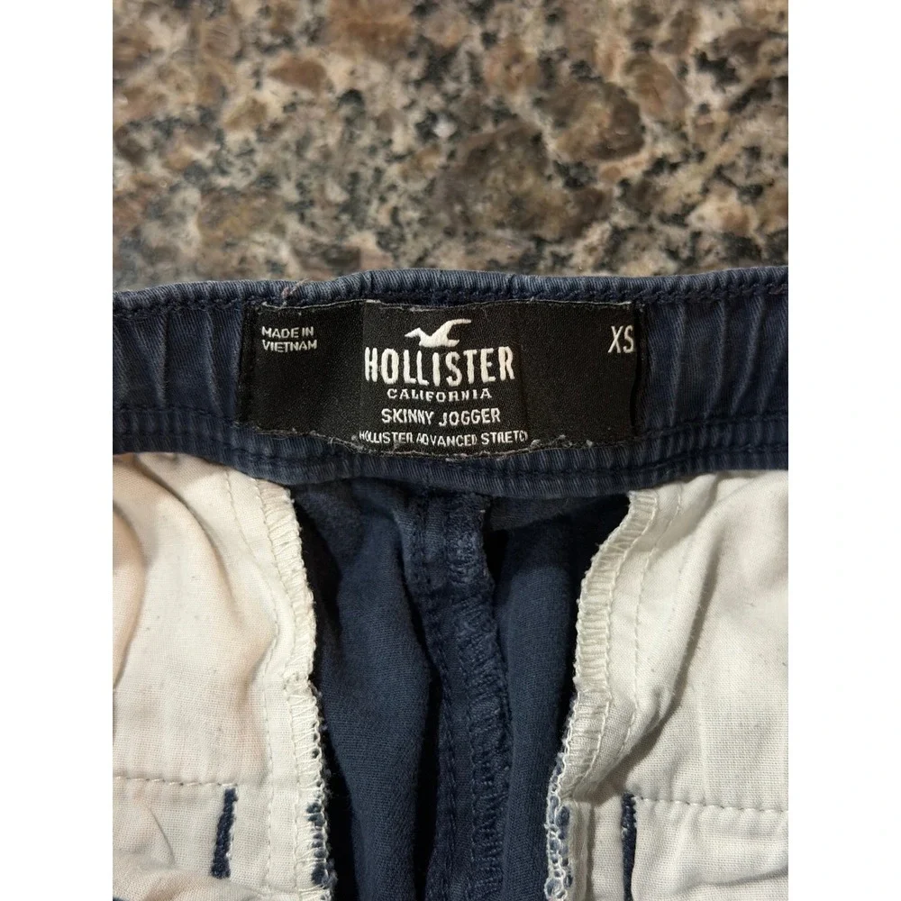 Hollister Mens Skinny Jogger Navy Blue Advanced Stretch XS Pants Drawstring